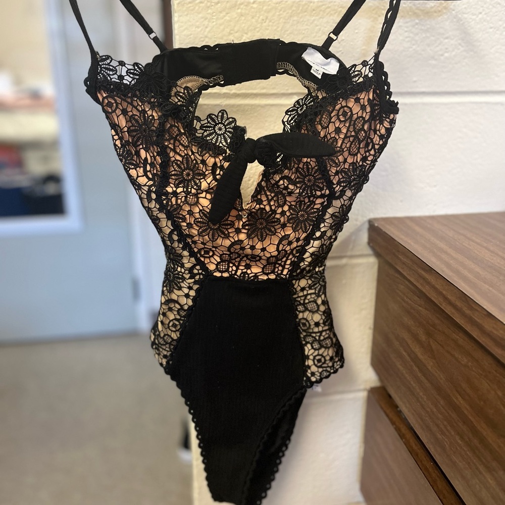 Isabelle’s Cabinet black lace bodysuit